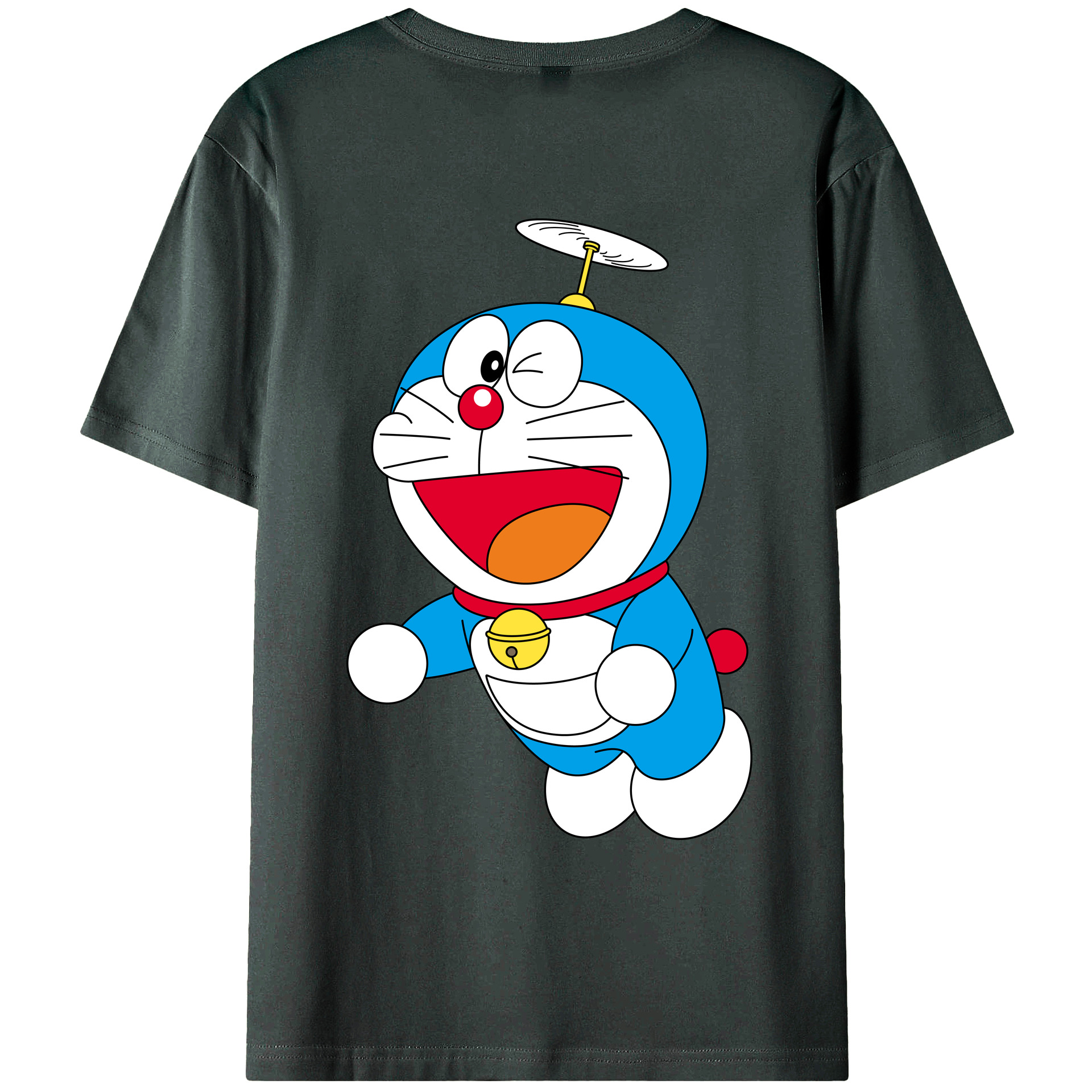 （画像用） ドラえもん Doraemon 綿100％ メンズ半袖Tシャツ（バックプリント） 通気性